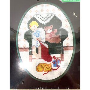 "Waiting For Santa" Oval Counted Cross Stitch Kit 4" X 5.5" By Designs For The N